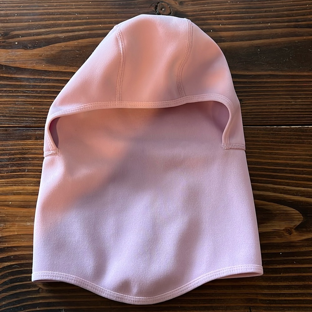 Kids pink ski hood